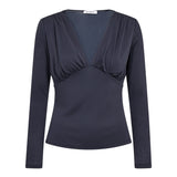 CamillaCC V-Blouse - Dusty Blue