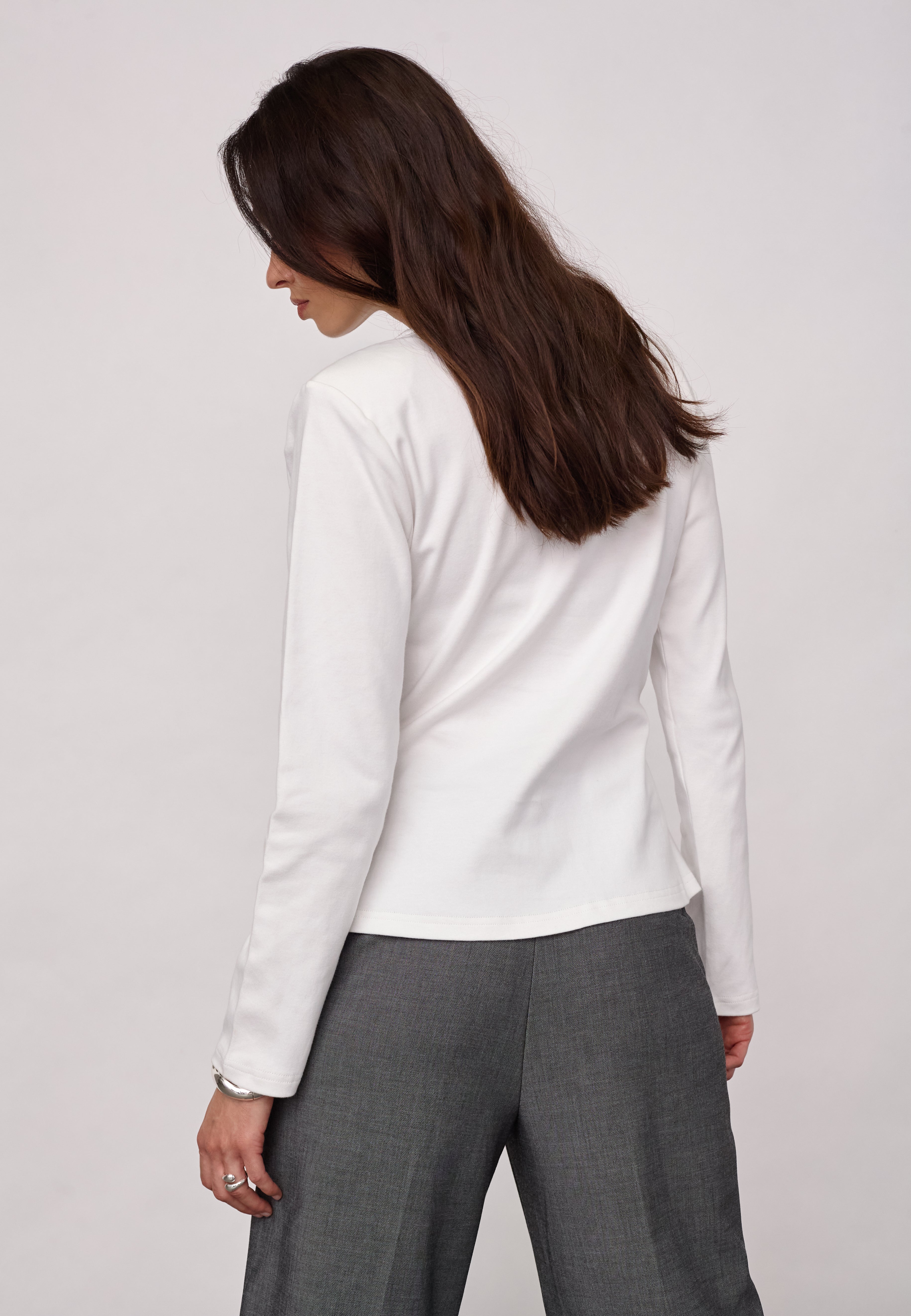 OrianeCC LS Pleat Tie Tee - White - Co'couture