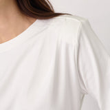 OrianeCC LS Pleat Tie Tee - White