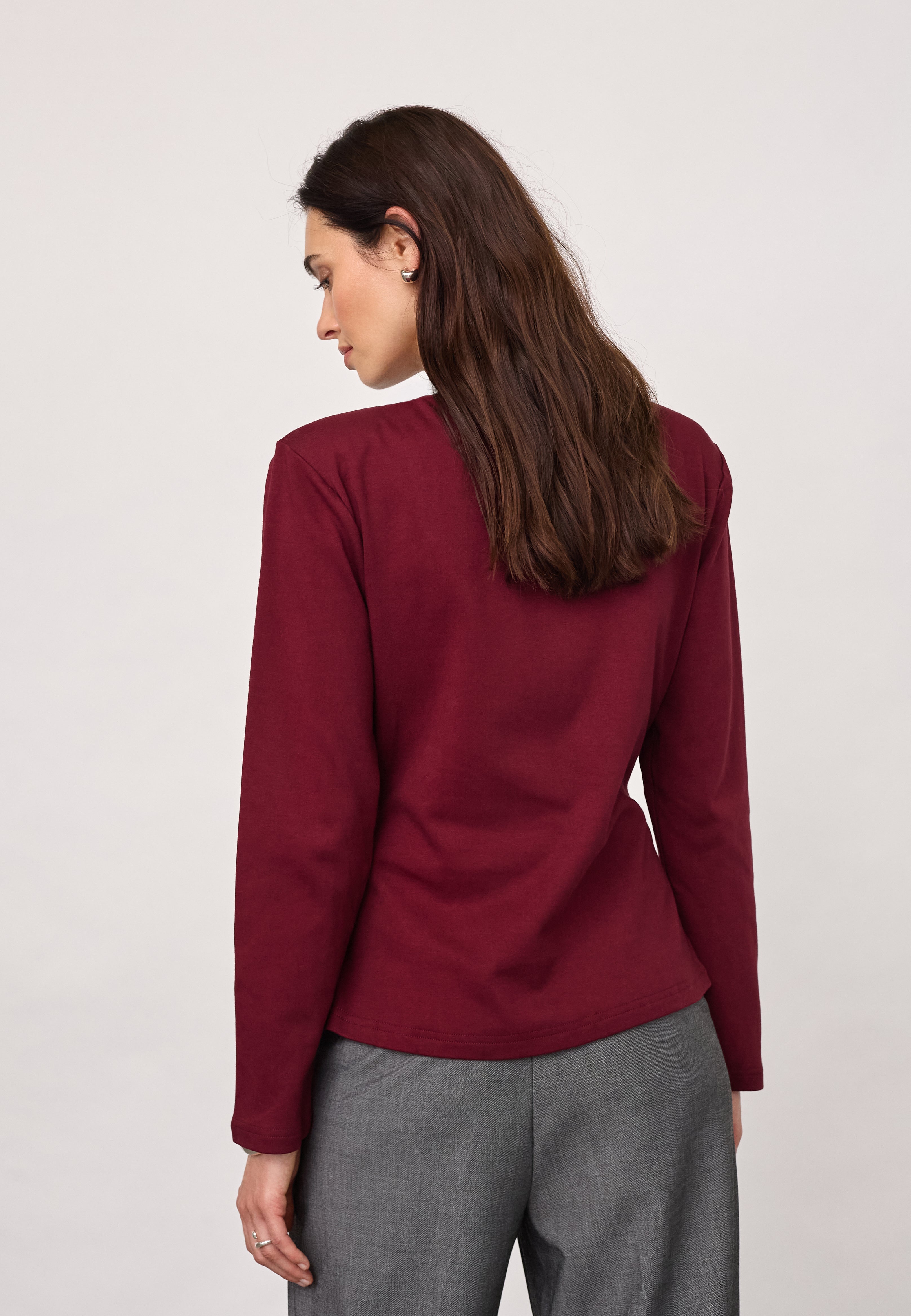 OrianeCC LS Pleat Tie Tee - Wine Red - Co'couture