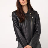 PhoebeCC Leather Biker Jacket - Black