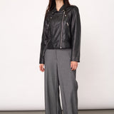 PhoebeCC Leather Biker Jacket - Black