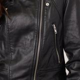 PhoebeCC Leather Biker Jacket - Black