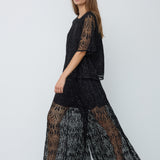 EricaCC Stone Lace SS Blouse - Black