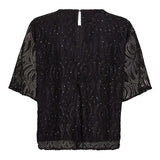 EricaCC Stone Lace SS Blouse - Black