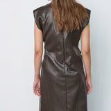 GittCC Pleat Dress - Dark Brown