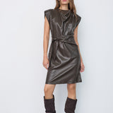 GittCC Pleat Dress - Dark Brown