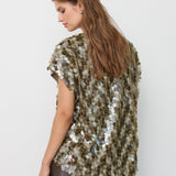 RheaCC Sequin Top - Dusty Army