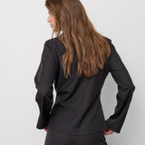 LunaCC Pleat Tie Blouse - Black
