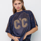 ReenaCC Logo Lace Tee - Navy