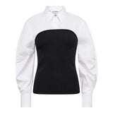 MerciaCC Poplin Mix Knit - White