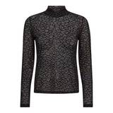 ClyraCC Stone Mesh Roll Neck - Black