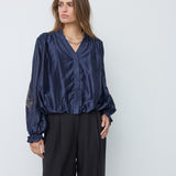 MelinCC Balloon Emb Shirt - Navy