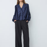 MelinCC Balloon Emb Shirt - Navy