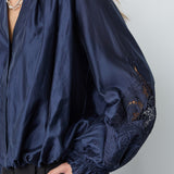 MelinCC Balloon Emb Shirt - Navy