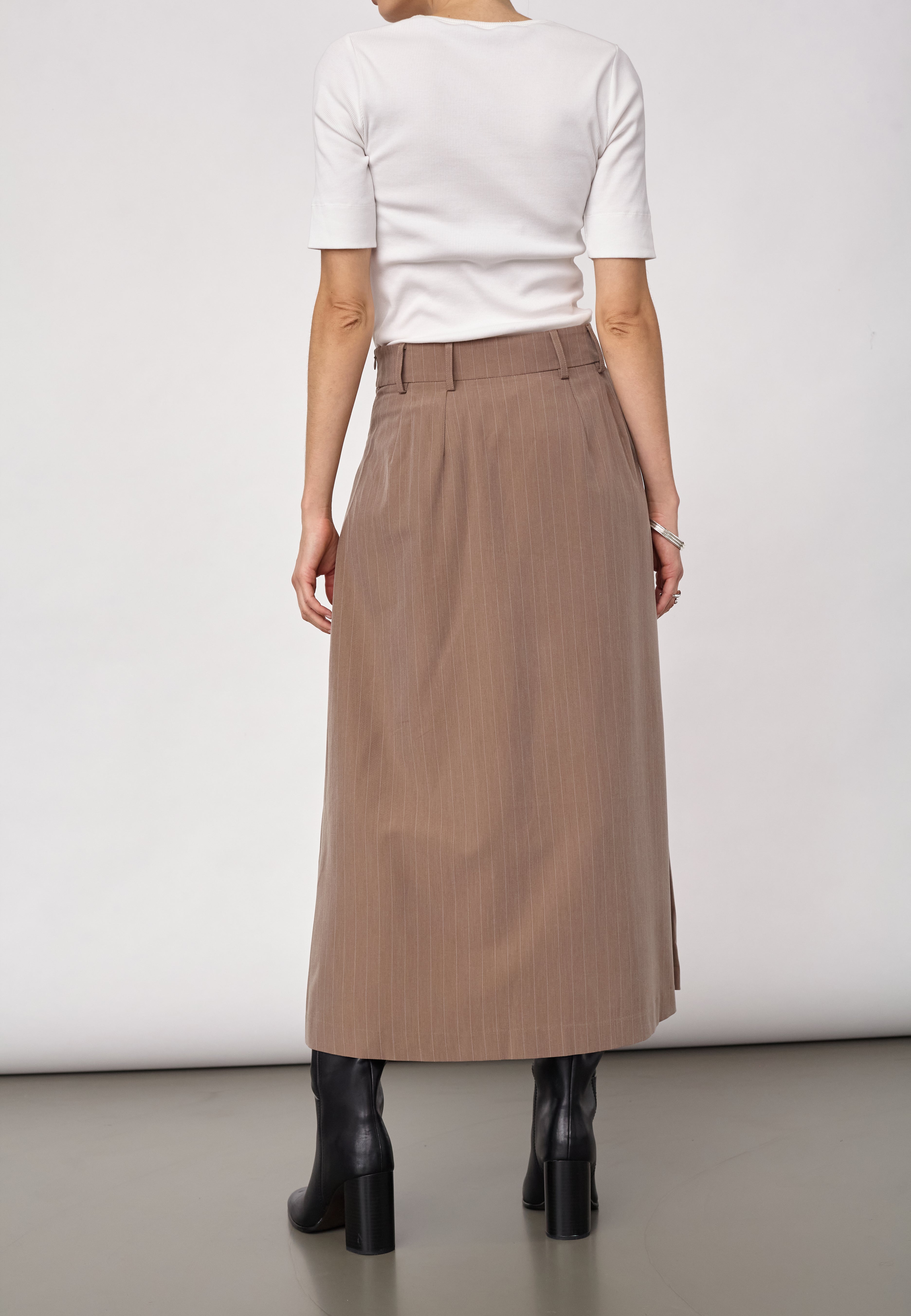 LyviaCC Pleat Pin Skirt - Walnut - Co'couture