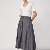 LyviaCC Pleat Pin Skirt - Mid Grey