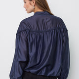 MelinCC Balloon Lace Shirt - Navy