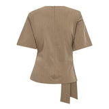 MelvaCC TieCC SS Blouse - Faded Khaki