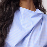 GaianCC LS Tie Blouse - Pale Blue
