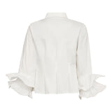 HalenCC Flare Pleat Shirt - White