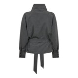 PriscillaCC Funnel Neck Blouse - Mid Grey