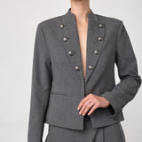 PriscillaCC Officer Jacket - Mid Grey