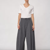 PriscillaCC Pleat Barrel Pant - Mid Grey