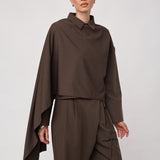 MelvaCC Cape Shirt - Brown
