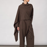 MelvaCC Cape Shirt - Brown