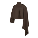MelvaCC Cape Shirt - Brown