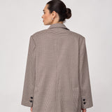 MidaCC Check Power Blazer - Bone - Brown