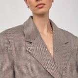MidaCC Check Power Blazer - Bone - Brown