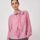 EllisCC Scarf Neck Blouse - Candyfloss