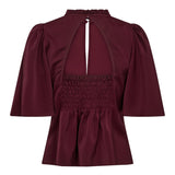 AdnaCC Open Back SS Blouse - Burgundy - Co'couture