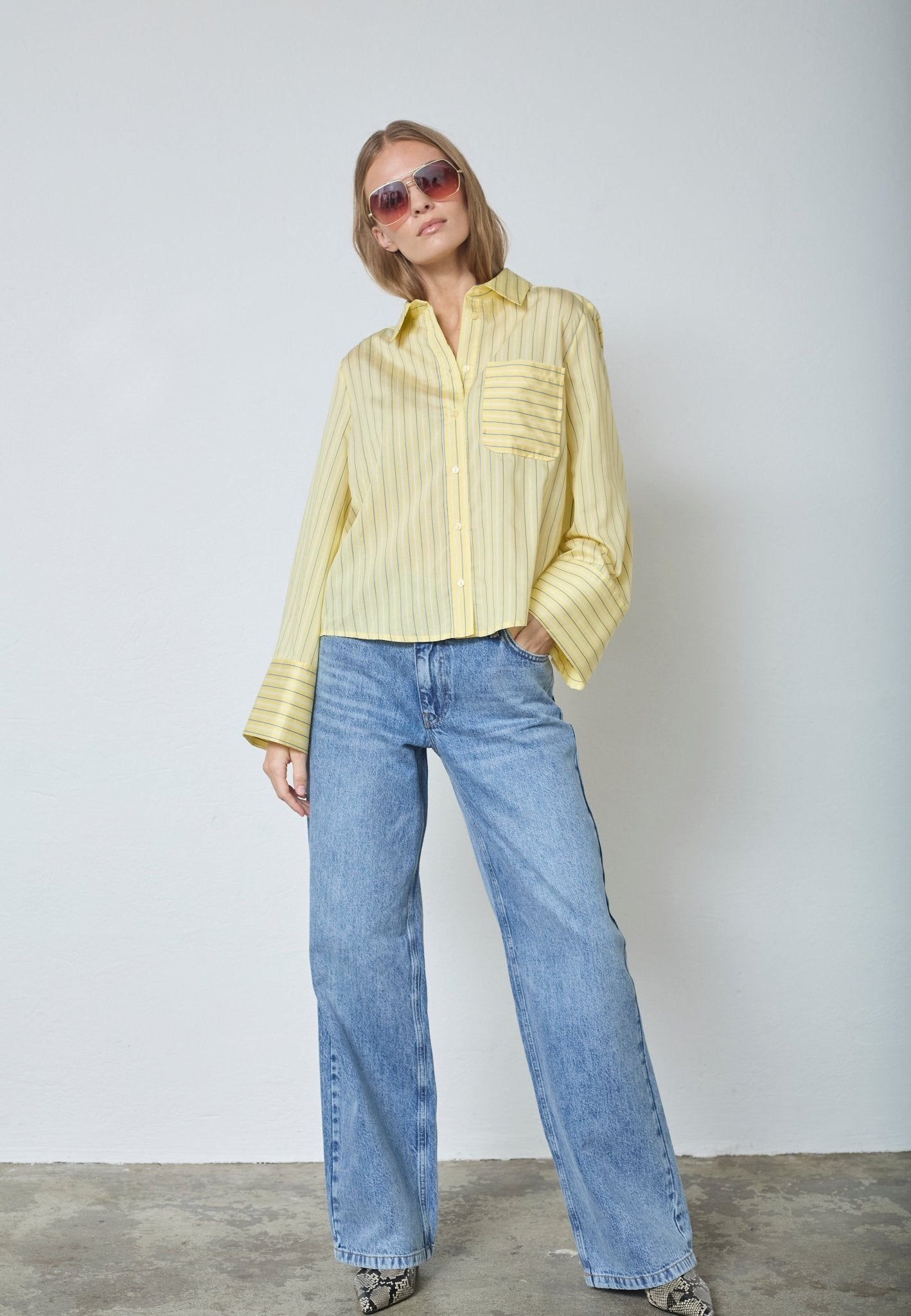 BlaineCC Bell Sleeve Shirt - PaleYellow - Co'couture