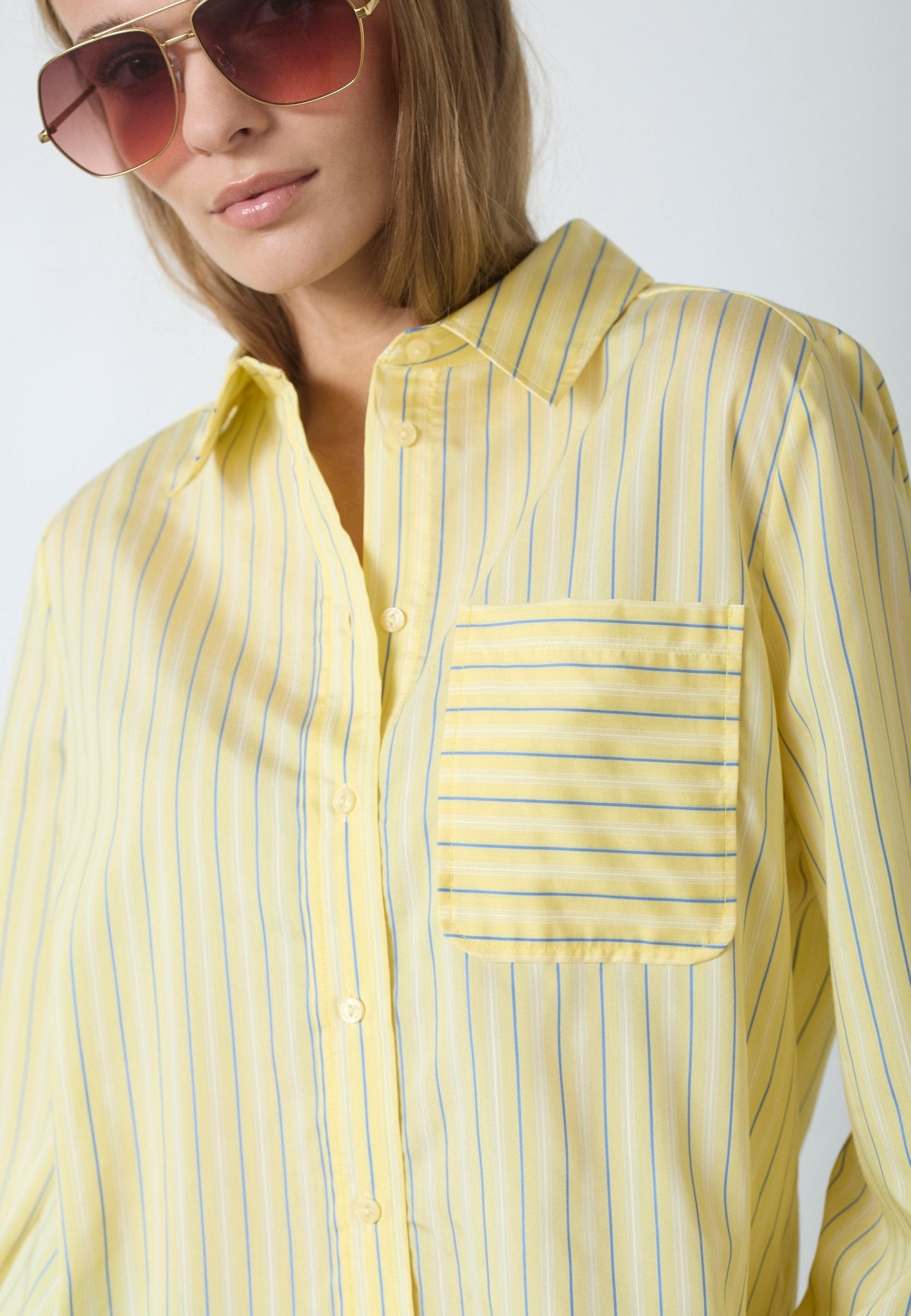 BlaineCC Bell Sleeve Shirt - PaleYellow - Co'couture