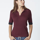 BonnyCC Polo SS Knit - Winered - Co'couture