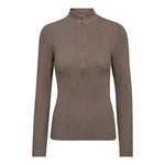 BonnyCC Rib Zip Turtle Knit*OU - Walnut - Co'couture