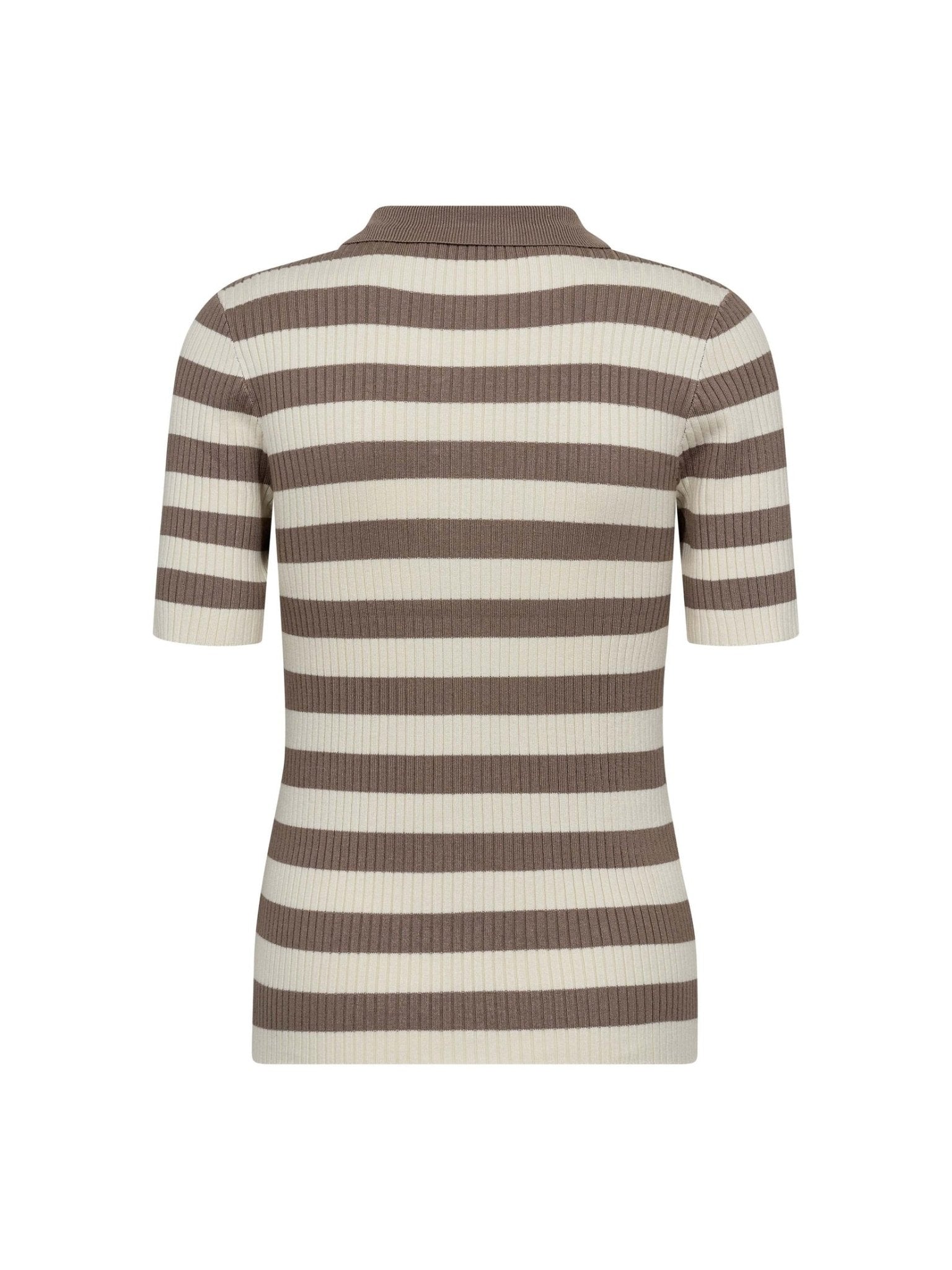 BonnyCC Stripe S/S Polo Knit - Walnut - Co'couture