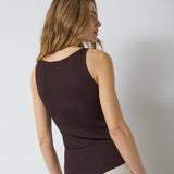 ClaireCC Rib Tank Top - Dark Brown - Co'couture