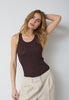 ClaireCC Rib Tank Top - Dark Brown