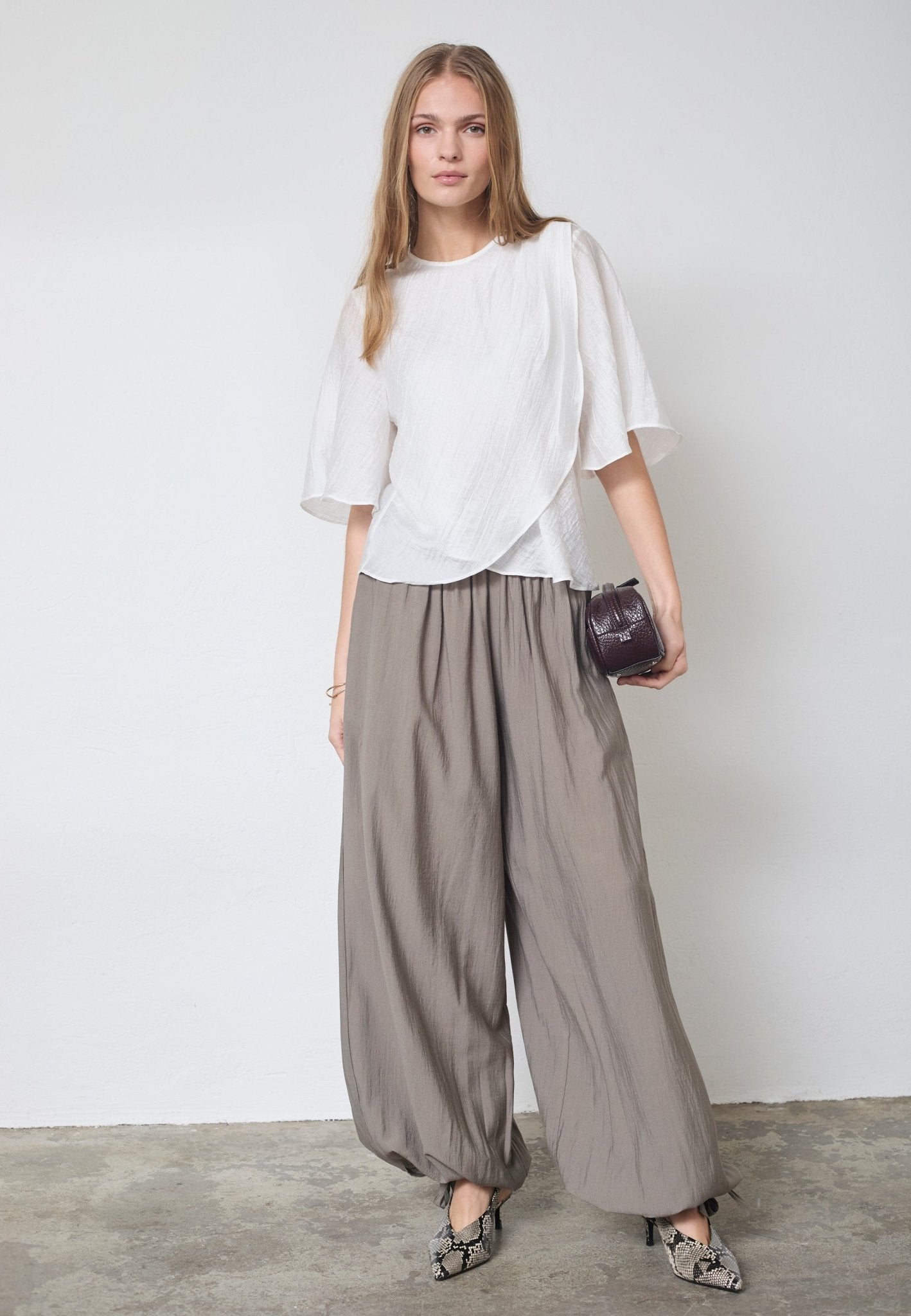 ConnyCC Drape SS Blouse - White - Co'couture