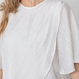 ConnyCC Drape SS Blouse - White - Co'couture