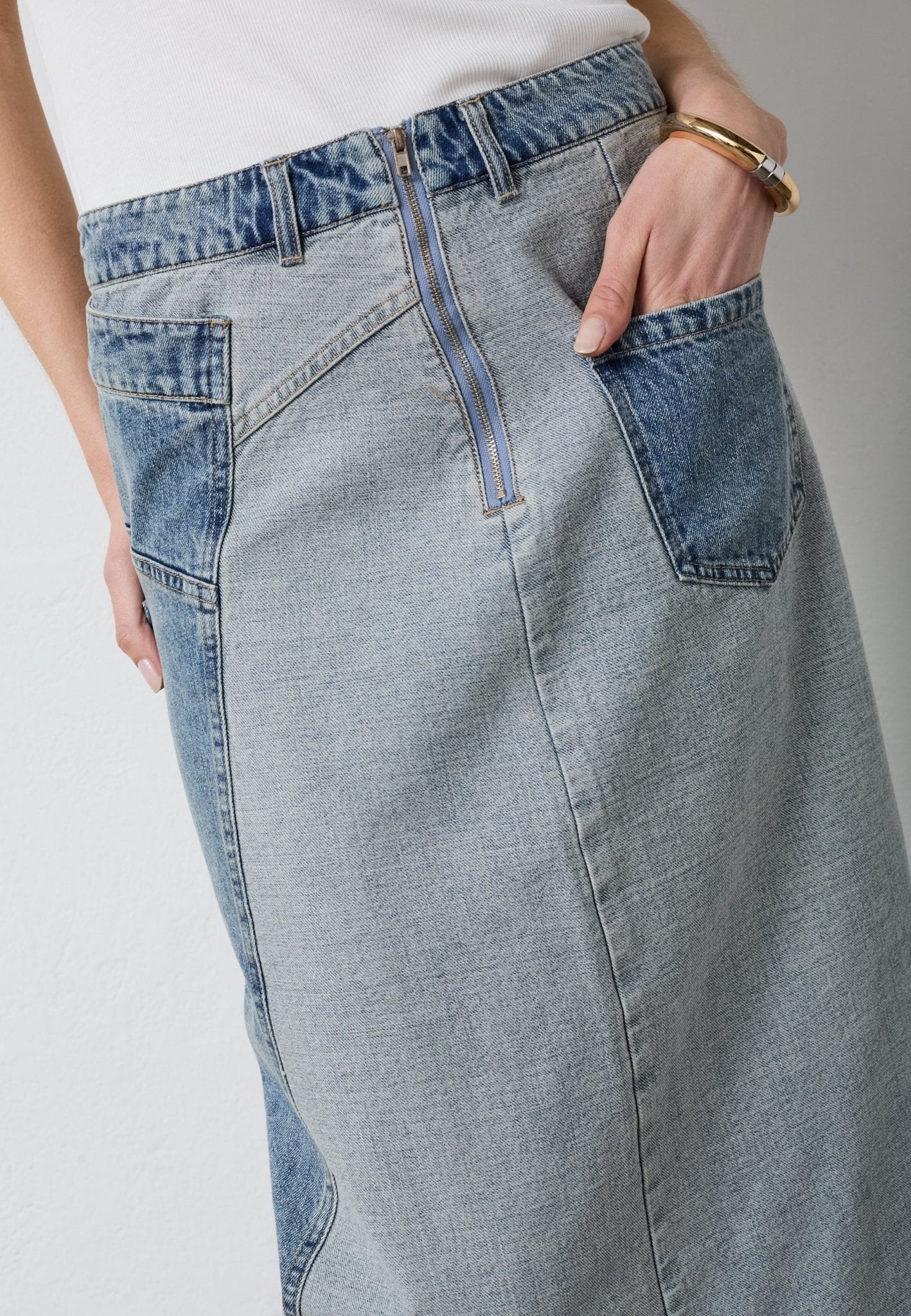 DeniceCC Denim Mix Skirt - Denim blue - Co'couture