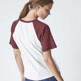 EdgeCC Block Tee - OffWhite WineRed - Co'couture