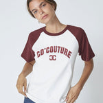 EdgeCC Block Tee - OffWhite WineRed - Co'couture