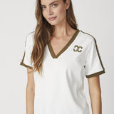 EdgeCC Stripe V - Tee - OffWhite Military Olive - Co'couture