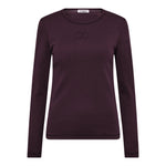 GrannyCC Embroidery LS Tee - Plum - Co'couture