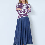 GrannyCC Rib Emb LS Blouse - OffWhite/Plum - Co'couture